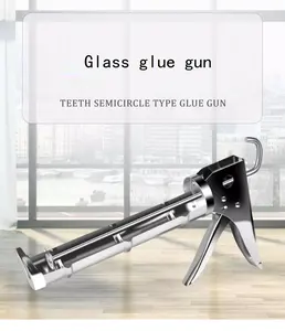 Professional Silicone Gun Silver Color 310ml Sausage Sealant Glue Caulking Gun