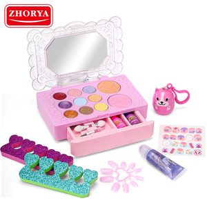Zhorya set regalo per <span class=keywords><strong>pennelli</strong></span> da trucco per bambini finti di giocare kit giocattolo cosmetico rosa - Product Image 2