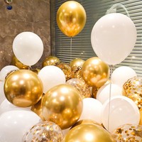 Ballons Confettis Métalliques en Latex Épais Anti-Explosion avec Paillettes Métalliques pour Décoration de Fête, Anniversaire, Mariage, Fournitures de Fêtes en Gros