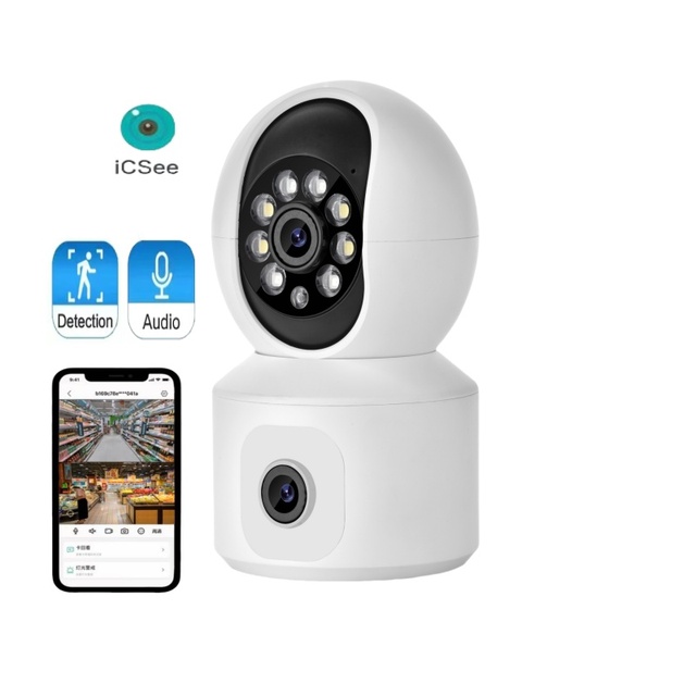 ICSEE Binocular Panoramic Dual-lens Home WIFI HD Wireless Security Camera