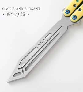 Couteau papillon d'entraînement non affûté en acier inoxydable, double couche, avec patch PC, pour entraînement efficace - Product Image 6