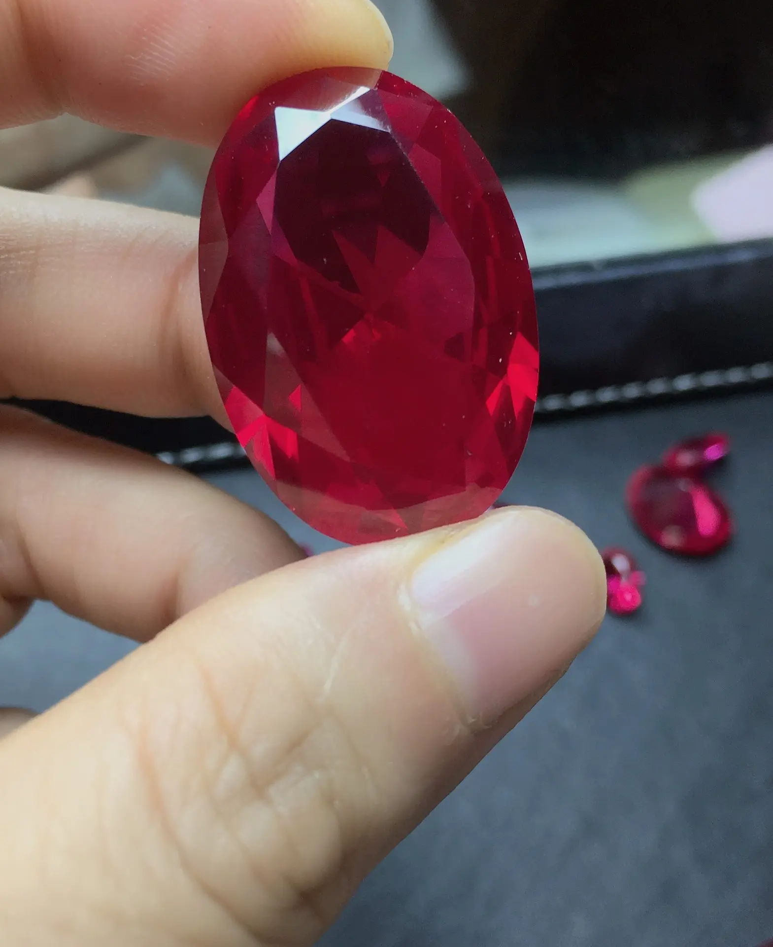 Rubí sintético de laboratorio, forma elegante, piedra preciosa suelta, calidad 5A, varios tamaños, rubí rojo