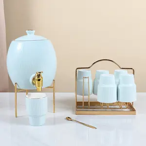 Heißer Verkauf Keramik Getränkesp ender mit Metallst änder Keramik Kaltwasser kessel Wasser Tee tasse Getränkesp ender mit Wasserhahn