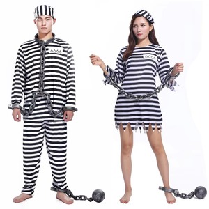 Costume d'Halloween pour enfant : Ensemble <span class=keywords><strong>de</strong></span> déguisement <span class=keywords><strong>de</strong></span> prisonnier/criminel familial – Tenue <span class=keywords><strong>de</strong></span> détenu pour cosplay - Product Image 3