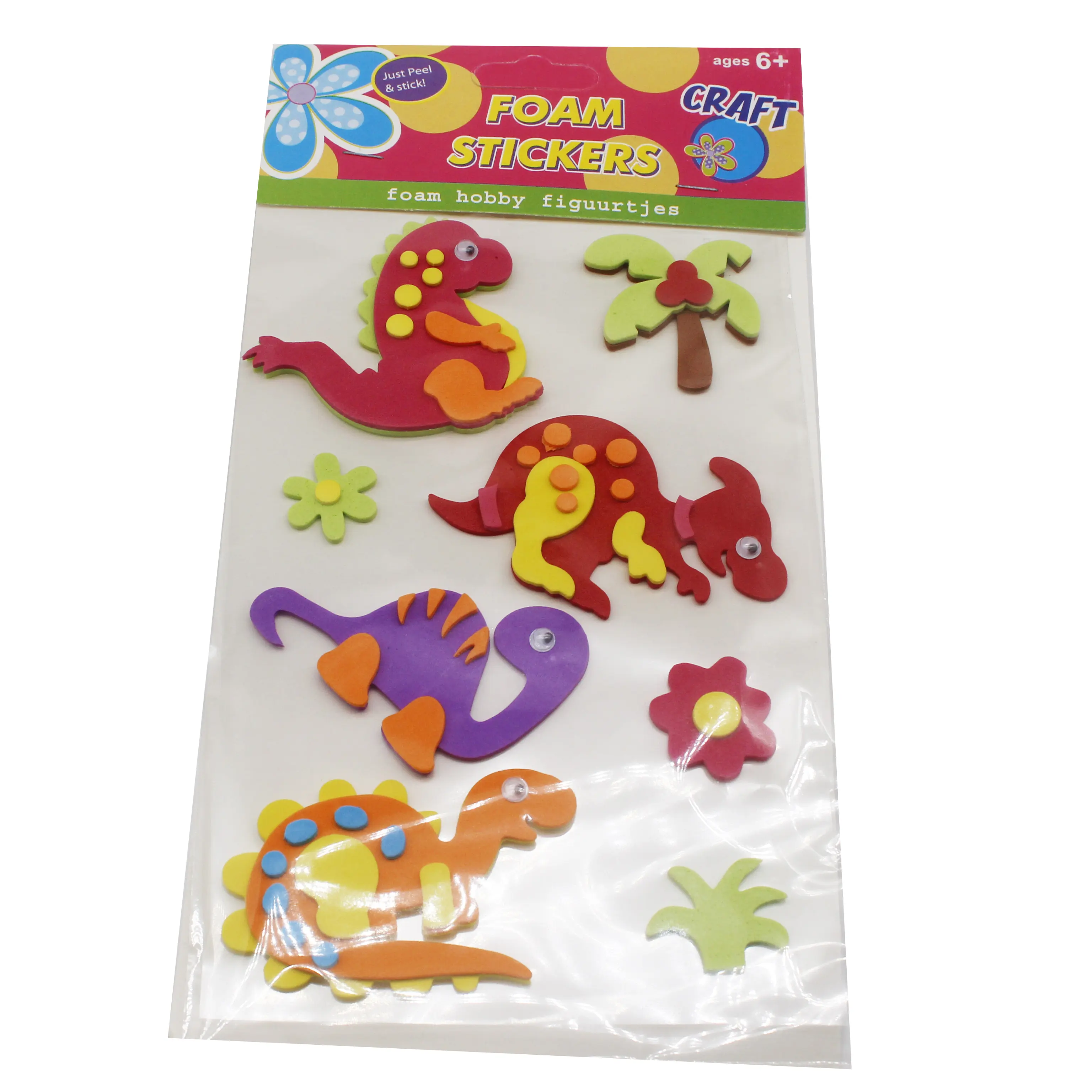EVA Warna Dinosaurus Stiker Anak-anak Manual TK Spons DIY Stiker Perekat Busa Stiker