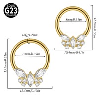 Anneau de septum articulé en titane G23 ASTM F136, clicker, anneau de nez, bijou de piercing polyvalent pour hélix et cartilage