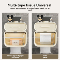 Porte-papier toilette pratique, moderne, minimaliste, sans perçage, en plastique imperméable, avec étagère de rangement extractible pour bureau et salle de bain