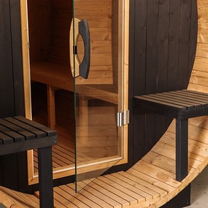 Sauna cylindrique extérieur sur mesure avec construction en <span class=keywords><strong>bois</strong></span> massif pour hôtels, gîtes et petits espaces - Product Image 4
