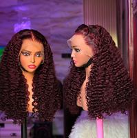 Wig Rambut Keriting Burma Mentah Grosir, Rambut Sejajar Kutikula, Wig Tanpa Lem Full HD, Wig Depan Renda 13x4, Rambut Asli Manusia