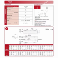 Actionneur linéaire à courroie série TB10, vitesse 1600 mm/s, répétabilité ±0,04 mm, course maximale 2550 mm, largeur de courroie 15 mm pour l'automatisation CNC
