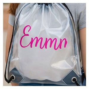 ถุงเชือกรูดแบบมีลายอักษรย่อส่วนตัว ดีไซน์โปร่งใสสำหรับงานอีเว้นท์ในสนามกีฬา - Product Image 1