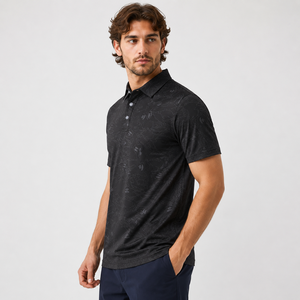 Polo camouflage homme, décontracté, manches courtes, motif imprimé foncé, 88% polyester 12% élasthanne 150GSM, en stock, vente en gros - Product Image 2