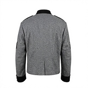เสื้อโค้ทผู้ชายสีเทา ผ้าขนสัตว์ แบบควิลท์ ทรงทหารเรือน รุ่นจำลอง สำหรับฤดูหนาว ชุดย้อนยุค เสื้อแจ็คเก็ตกันน้ำ ระบายอากาศได้ดี - Product Image 4