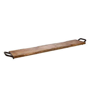 Classic Old World Style Campfire Party Prep Long Wooden <strong>Tray</strong> <strong>With</strong> <strong>Handles</strong> - Product Image 4