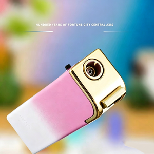 Encendedor de Butano Recargable USB de Metal Moderno con Acabado Brillante, Encendido por Presión, para Cigarrillos, Ideal para Viajes y Uso Diario - Product Image 4