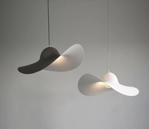 Zèle éclairage pendentif moderne en forme de chapeau de paille unique pour la suspension en verre noir de salon - Product Image 3