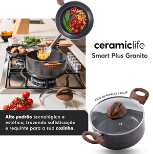 6 Piece Modern Cooking Pots Glass Lids Bakelite Handles Dishwasher Oven Safe Gas <b>Induction</b> Stoves Ceramic Non-Stick <b>Cookware</b> <b>Set</b> - Product Image 6