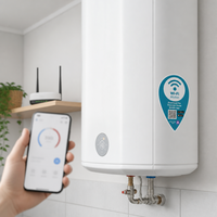 Etiquetas Adhesivas Impermeables Personalizadas en Forma de Lágrima - Etiquetas Promocionales con Código QR Color Verde Azulado para Dispositivos Inteligentes del Hogar y Embalaje de Productos