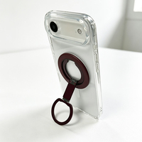 Support de téléphone portable magnétique ultra-fin FGX 2 pièces en alliage d'aluminium PC+N52 de 1,8 mm avec rotation à 360° et support de doigt