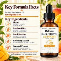 Gouttes liquides orales pour la croissance des cheveux des adultes, saveur mangue, avec silice de bambou et palmier nain, pour les soins quotidiens des cheveux et du cuir chevelu