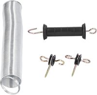 Kit de portail de clôture électrique agricole en plastique de 5 mètres avec accessoires de porte à ressort pour animaux, poignée et clou isolé