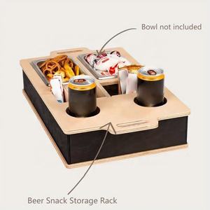 Деревянная деревянная коробка для хранения пива и закусок Ручная стирка для напитков и закусок на диване - Product Image 4