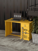 Conteneur de bureau multifonctionnel durable de style industriel Table d'étude d'ordinateur en fer forgé pour l'écriture de travail Matériau métallique