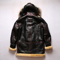 Veste en cuir véritable pour homme, modèle B7, en peau de mouton, épaisse et personnalisée, avec capuche amovible, longueur moyenne, style aviateur.