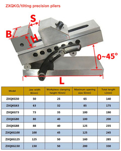 ZhengYu Quick-acting Flat- <b>Machine</b> Vise QKG25 Tilting Vice 2-6" High Quality 20CrMnTi Steel Flat Nose Pliers - Product Image 2