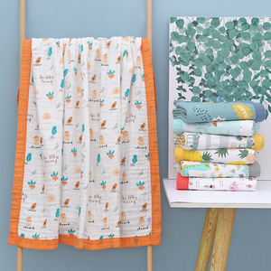 Edredón de algodón puro para niña, manta infantil de gasa de seis capas de 110x110 Cm, cubierta para envolver a niños - Product Image 2