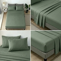 Ensemble de draps de lit légers certifiés OEKO TEX de qualité supérieure, 4 pièces, ensemble de literie en microfibre pour toutes les saisons