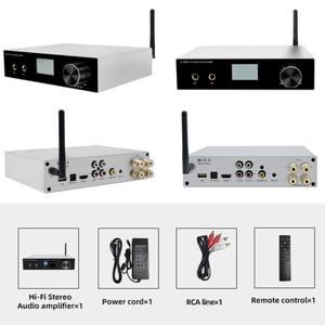 Amplificador Estéreo Profesional para Karaoke y Cine en Casa Cloudyx CL-600B |   5.0 AirPlay 2 H-DMI ARC Metal 2x50W Compatible con Flac/Aac - Product Image 1