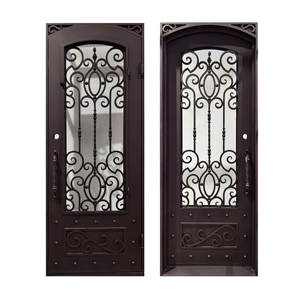 Portes d'entrée extérieures modernes en fer forgé, étanches, personnalisées, portail principal, entrée principale, revêtement poudré, insonorisées, thermiquement isolées - Product Image 3