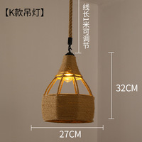Lustre suspendu E27 en corde de chanvre, style rétro et rustique, créatif, pour café, restaurant et bar, design américain et campagnard