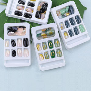 VV <span class=keywords><strong>Mei</strong></span> Jia Er ปลายเล็บปลอมสำหรับตกแต่ง,ปลายเล็บมันวาว24ชิ้นสีพื้นแบบปรับแต่งเองได้ - Product Image 1