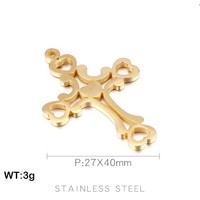 Conception Simple 18K Plaqué Or En Acier Inoxydable Crucifix Croix Pendentif Religieux pour La Fabrication De Bijoux Accessoires Collier Bracelet
