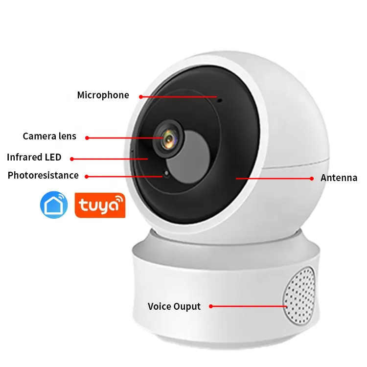 Kablosuz güvenlik Wifi IP kamera ev CCTV gözetim kamera 720P Mini kapalı 1MP Tuya akıllı yaşam gece görüş Ce onvif CMOS