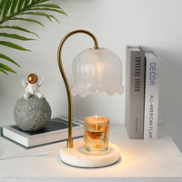 Lampe de table légère de réchauffeur de bougie de forme de fleur de couleur de lait avec la source lumineuse GU10