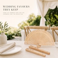 Éventail en bois personnalisé pour fête, mariage chinois, en bambou, feuille de palmier, tissu, carton, fait main