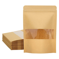 Pochette debout en papier kraft naturel écologique Emballage de qualité alimentaire avec fermeture à glissière refermable Caractéristique étanche à l'humidité