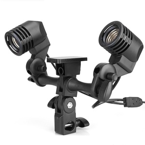 Estudio de fotografía, vídeo, película fotográfica, grabación de películas, lámpara de Flash de doble bombilla, soporte E27, iluminación suave, paraguas reflector - Product Image 1