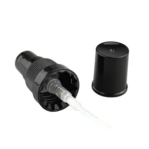 Botella de vidrio con anillo de seguridad, bomba de pulverización de niebla fina, antirrobo, a prueba de manipulaciones, 18/410, 18mm, plástico blanco y negro