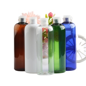 MUESTRA GRATUITA Botellas cosméticas de 500 ml en negro, blanco, transparente, azul y ámbar, envases de PET con tapa abatible, botella para champú y loción. - Product Image 1