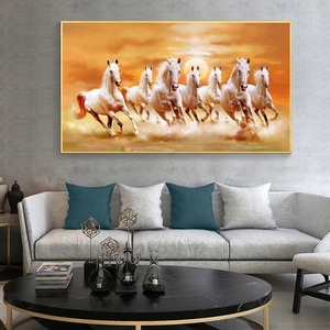 Cavalli da corsa dipinti ad olio su tela moderna arte murale Poster e <span class=keywords><strong>stampe</strong></span> <span class=keywords><strong>per</strong></span> la casa <span class=keywords><strong>soggiorno</strong></span> Decor No Frame - Product Image 1