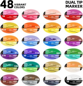 Commercio all'ingrosso pennarello acrilico 48 colori doppio punta Art pennarello <span class=keywords><strong>per</strong></span> la pittura di roccia legno <span class=keywords><strong>tela</strong></span> di pietra con EN71 CPC certificato - Product Image 2