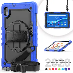 Funda híbrida resistente a caídas y golpes para Lenovo M10 HD, carcasa antigolpes con soporte incorporado de 2. ª generación, TB-X306 /TB-X306X, 10,1"