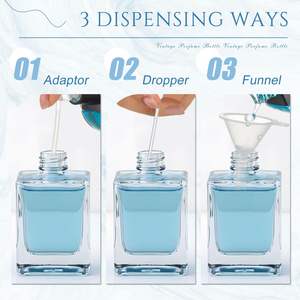 Botella de Vidrio Vacía Recargable de 30 ml, Plana y Cuadrada, con Pulverizador de Niebla Fina, para Viajes, Envase de Fragancia Vintage - Product Image 3