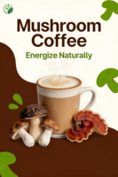 Mélange de poudre de champignons en gros OEM, mélange instantané de café aux champignons, café aux champignons Reishi et Lion's Mane, extrait de plante