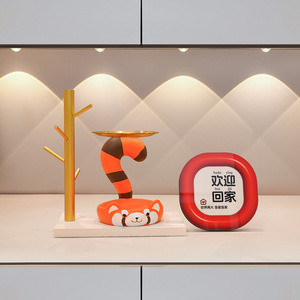 Cute Animal Print Resin Decorative Tray With Panda Design For Home Desktop Use - Product Image 4