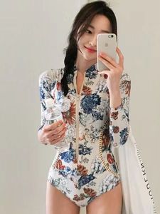 Traje <span class=keywords><strong>de</strong></span> <span class=keywords><strong>Baño</strong></span> <span class=keywords><strong>de</strong></span> Una Pieza para <span class=keywords><strong>Mujer</strong></span>, Diseño OEM ODM, Ajustado, Adelgazante, con Protección Solar, <span class=keywords><strong>Manga</strong></span> <span class=keywords><strong>Larga</strong></span>, Cierre <span class=keywords><strong>de</strong></span> Cremallera, Estampado Floral, Traje <span class=keywords><strong>de</strong></span> Buceo - Product Image 3